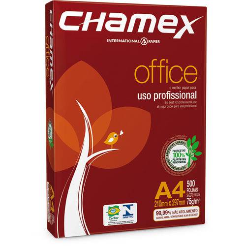 Papel Chamex Office Uso Profissional 500 Folhas A4 75 G/m²