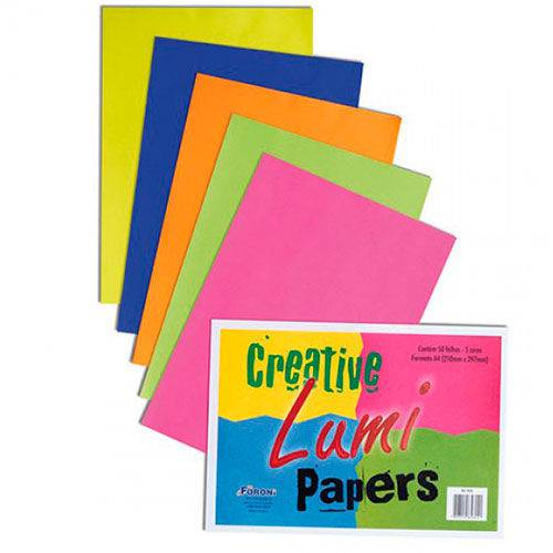 Papel Creative Lumi Papers A4 80g 50 Folhas 5 Cores Foroni