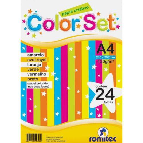 Papel Criativo Color Set A4 120G com 24 Fls
