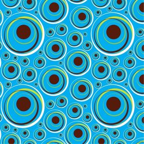 Papel de Parede Adesivo Abstrato Quarto de Solteiro Azul Turquesa Circulos AB14157