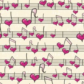 Papel de Parede Adesivo Infantil Romântico Rosa Música Coração IF12130