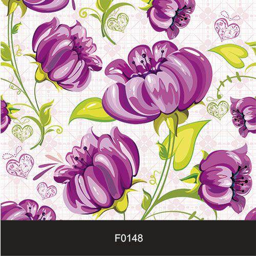 Papel de Parede Adesivo Lavável Floral Violeta