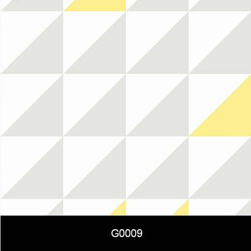 Papel de Parede Auto Adesivo Geométrico G0009 Quadrados Cinza, Branco Amarelo