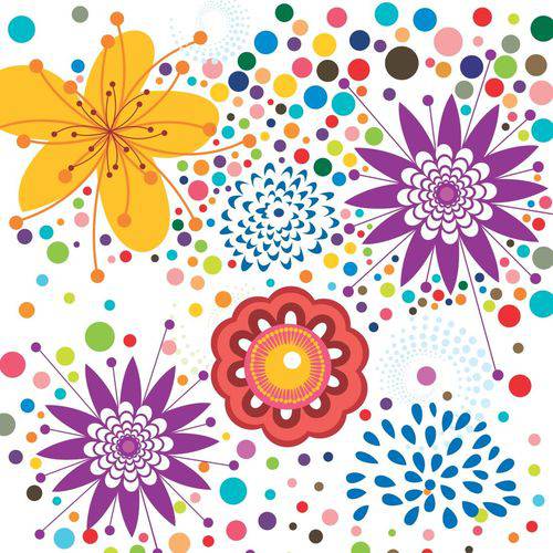 Papel de Parede Autocolante Floral Colorido 520