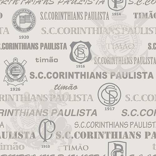 Papel de Parede Corinthians Cinza Importado Lavavel Vinilico