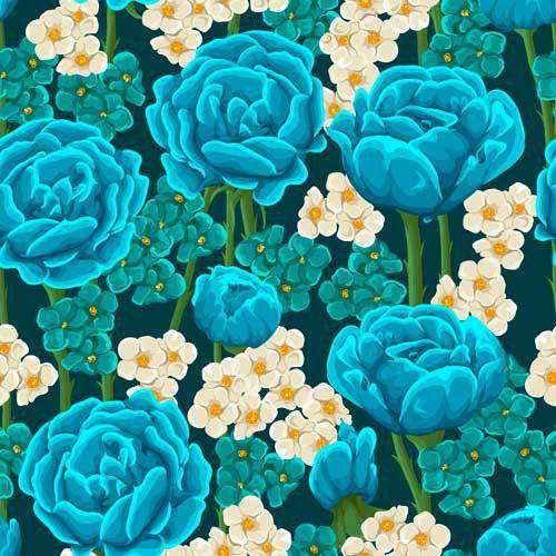 Papel de Parede Floral - Rosa Azul 3,00m X 59cm