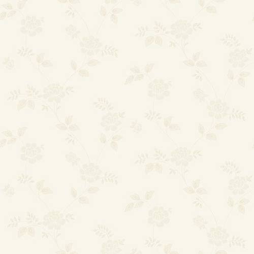 Papel de Parede Flowertime FF202-00 Branco Vinílico - Estampa com Floral, da Bélgica
