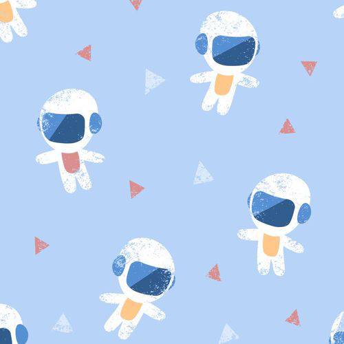 Papel de Parede Infantil Adesivo Espaço Astronauta Céu N4141
