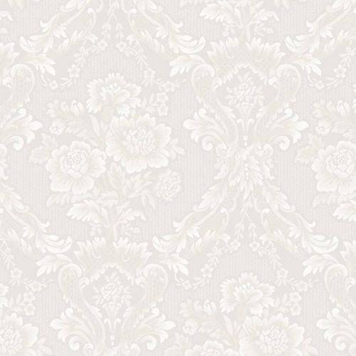 Papel de Parede Jade Texturizado Branco Bege Floral Kantai
