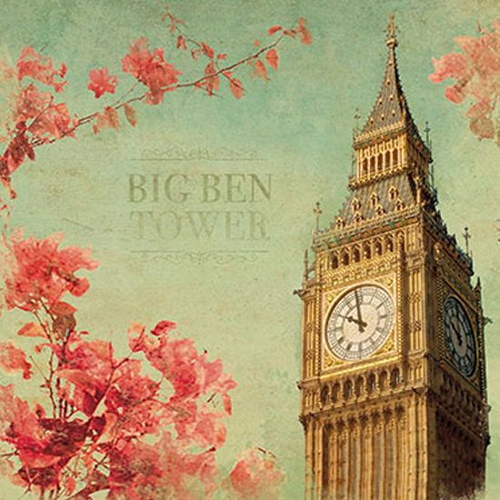 Papel Decoupage Adesiva 15x15 Big Ben Tower Daxv-057 - Litoarte