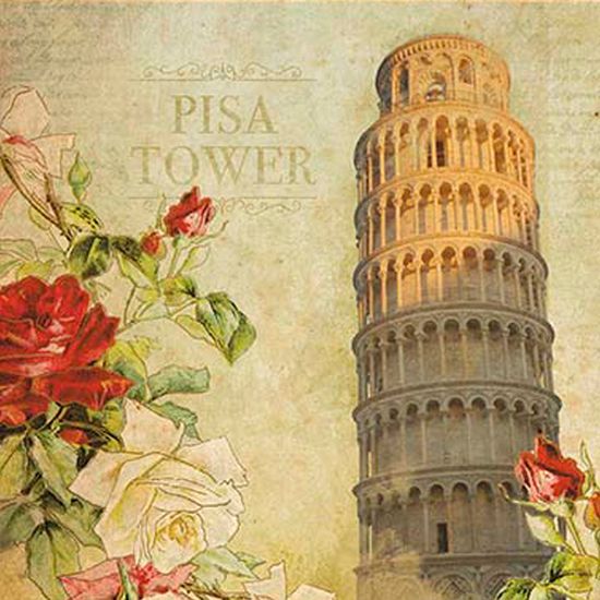 Papel Decoupage Adesiva 15x15 Pisa Tower DAXV-056 - Litoarte