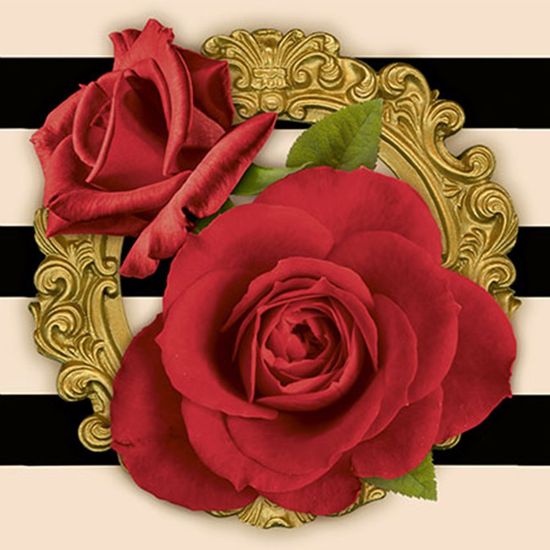 Papel Decoupage Adesiva Litoarte DAX-127 10x10cm Rosas Vermelhas