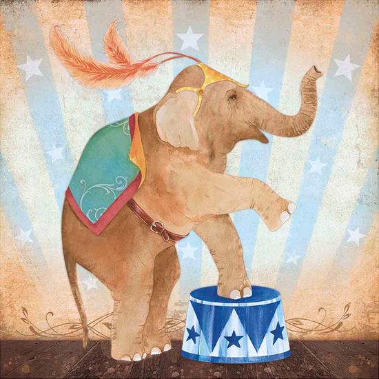 Papel Decoupage Arte Francesa Elefante de Circo AFQ-333 - Litoarte