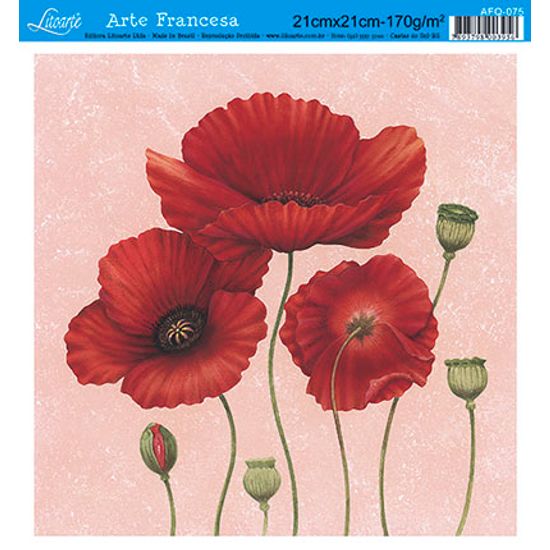 Papel Decoupage Arte Francesa Flores AFQ-075 - Litoarte
