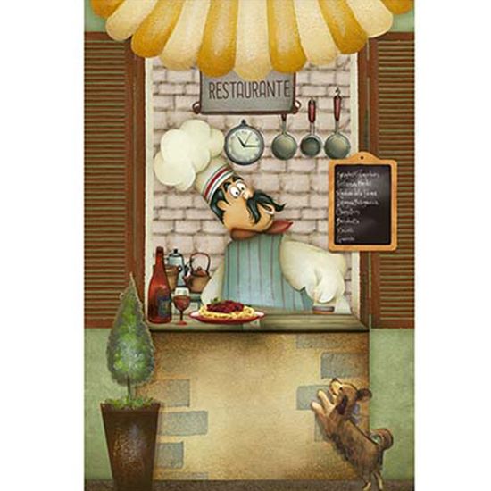 Papel Decoupage Arte Francesa Litoarte AF-310 31,1x21,1cm Restaurante Cozinheiro
