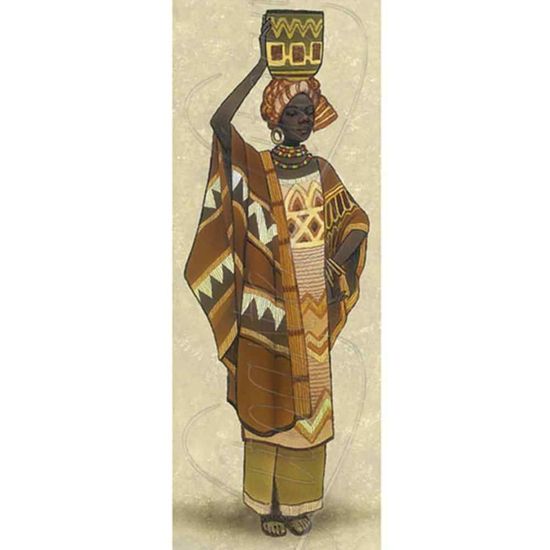 Papel Decoupage Arte Francesa Litoarte AFP-051 25x10cm Africana Vaso na Cabeça