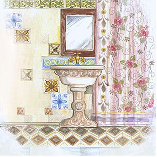 Papel Decoupage Arte Francesa Litoarte AFQ-317 21x21cm Banheiro