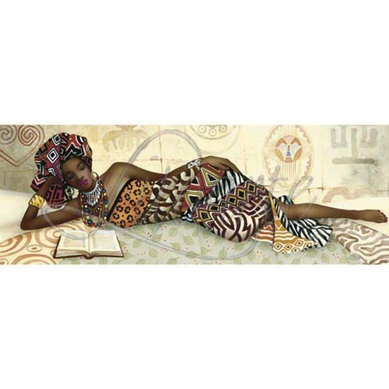 Papel Decoupage Arte Francesa Litoarte AFVE-041 22,8x62cm Africana Lendo