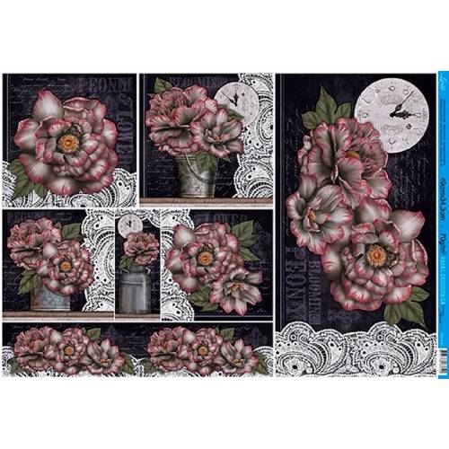 Papel Decoupage Grande Flor Pd-897 - Litoarte