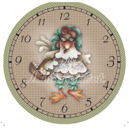 Papel Decoupage Relógio Galinha LDR-09 - Litocart