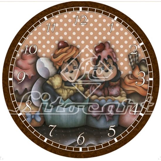 Papel Decoupage Relógio Grande Cupcake LDRG-11 - Litocart
