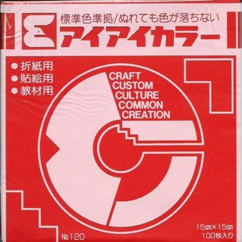 Papel Dobradura Origami Toyo Aiai 015 X 015 Cm 100 Fls Vermelho No. 120-2