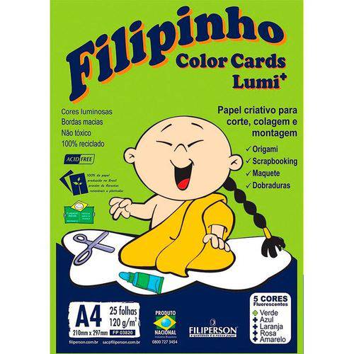 Papel Filipinho Color Lumi A4 25 Folhas 120g 03820 Filiperson