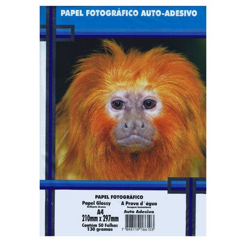 Papel Fotográfico A4 130g Pt 50 Folhas a Prova D´água Auto Adesivo - Masterprint