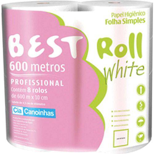 Papel Higienico Best Roll Folha Simples 600m Cia Canoinhas Fd.c/08