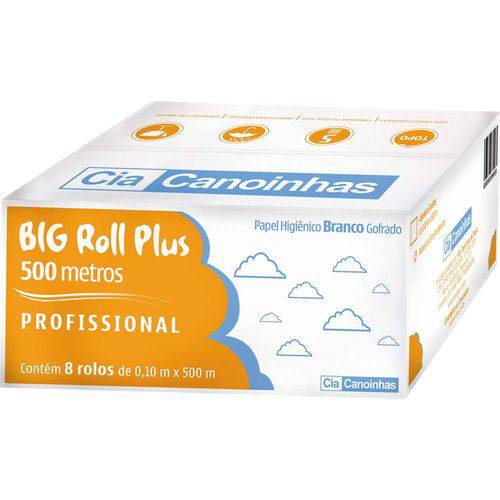 Papel Higienico Big Roll Folha Simples 500m Cia Canoinhas Cx.c/08