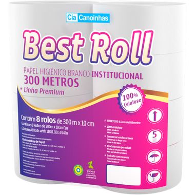 Papel Higiênico Folha Simples Best Roll 300m 8un.