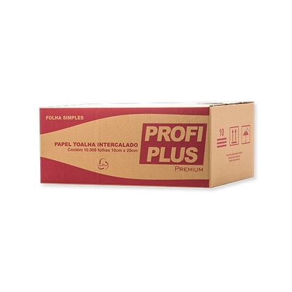 Papel Higiênico Interfolhado Folha Simples Profiplus Premium 10x20cm com 10.000 Folhas