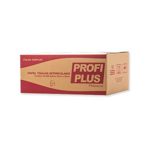 Papel Higiênico Interfolhado Folha Simples Profiplus Premium 10x20cm com 10.000 Folhas