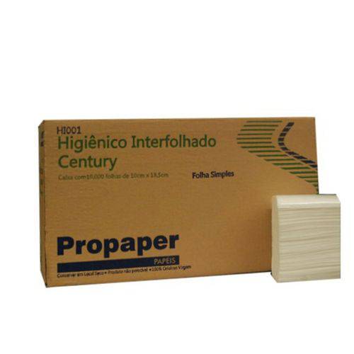 Papel Higiênico Propaper Interfolhado Folha Simples C/ 10.000 Folhas