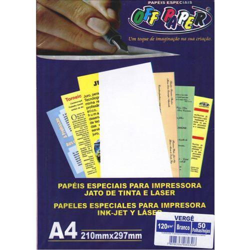 Papel Off Paper Verge Branco 180 Gr 050 Fls