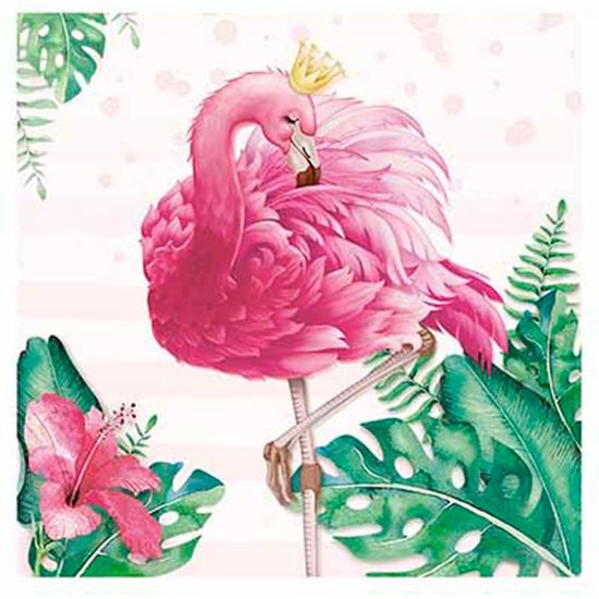 Papel para Arte Francesa Litoarte 21x21 AFQ-417 Flamingo Tropical com Coroa