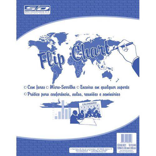 Papel para Flip-chart Microserrilhado 63x81 63g.50fl Cx.c/05 Sao Domingos