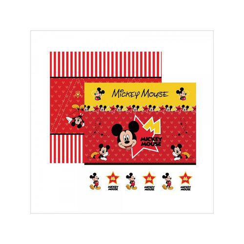 Papel para Scrapbook Mickey Mouse 1 Cenário e Bandeirolas