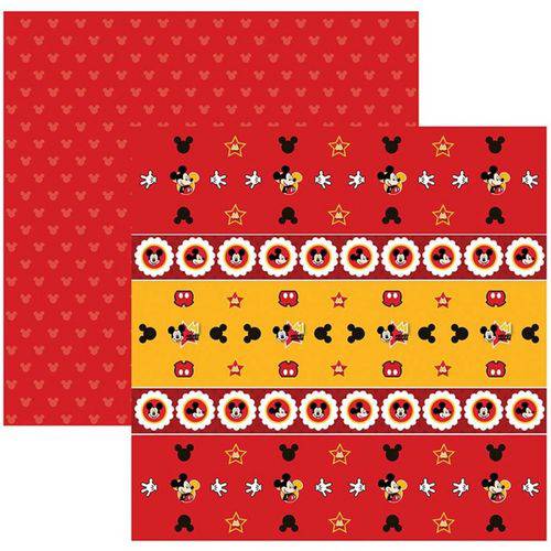 Papel para Scrapbook Mickey Mouse 1 Forminha e Toppers