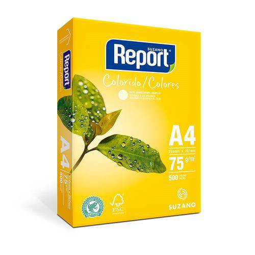 Papel Report A4 Color Amarelo Pacote com 500 Folhas