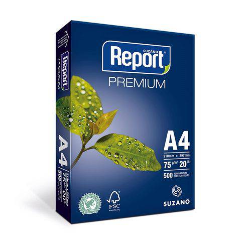 Papel Report A4 Premium 75 Gramas Branco 210x297 Pacote com 500 Folhas