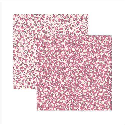 Papel Scrapbook Classico Texturizado Pink Floral Ksbc002 - Toke e Crie By Ivana Madi