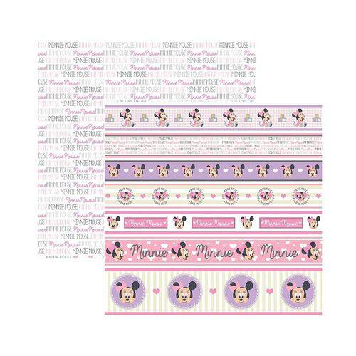 Papel Scrapbook DF - SDFD030 - Baby Minnie 2 Faixas