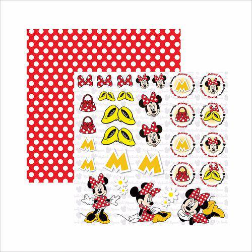 Papel Scrapbook Disney Minnie Mouse Recortes Sdfd009 - Toke e Crie