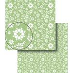 Papel Scrapbook Dupla Face Flores Verde e Branca Lscds-008 - Litocart