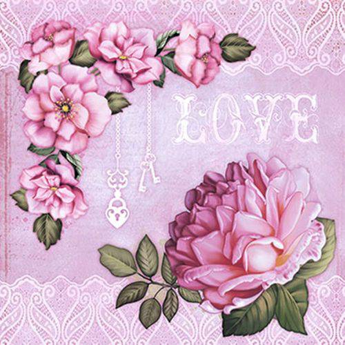 Papel Scrapbook Dupla Face Love e Rosas SD-423 - Litoarte