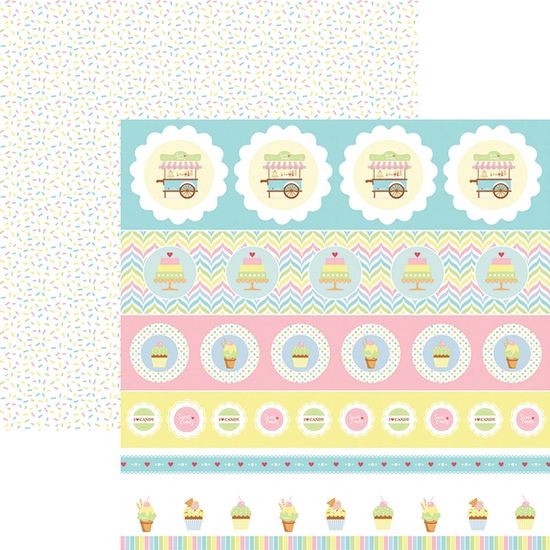 Papel Scrapbook Dupla Face Sweet Candy Selos e Tags SDF661 - Toke e Crie By Mariceli