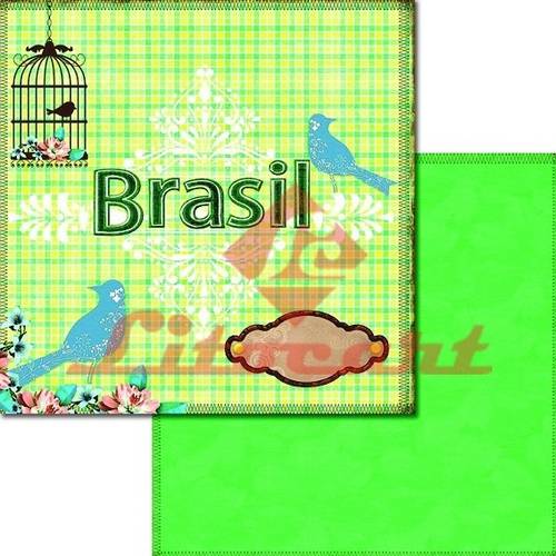 Papel Scrapbook Duplo Futebol Brasil LSCD-199 Litocart