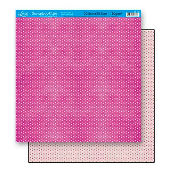 Papel Scrapbook Litoarte 30,5x30,5 SD-105 Poá Pink e Rosa