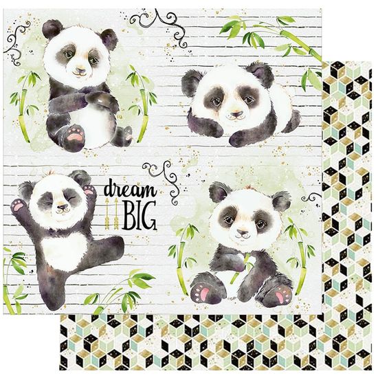 Papel Scrapbook Litoarte 30,5x30,5 SD-1076 Urso Panda